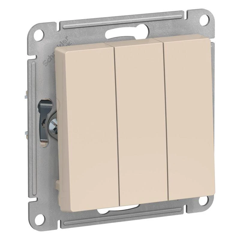 ATN000231 Systeme Electric | Выключатель 3-кл. СП AtlasDesign 10А IP20 (сх. 1+1+1) 10AX механизм беж. SE 