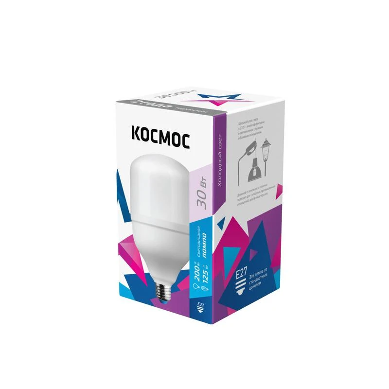 LksmHWLED30WE2765 КОСМОС | Лампа светодиодная высокомощная 30Вт 6500К E27 Космос 