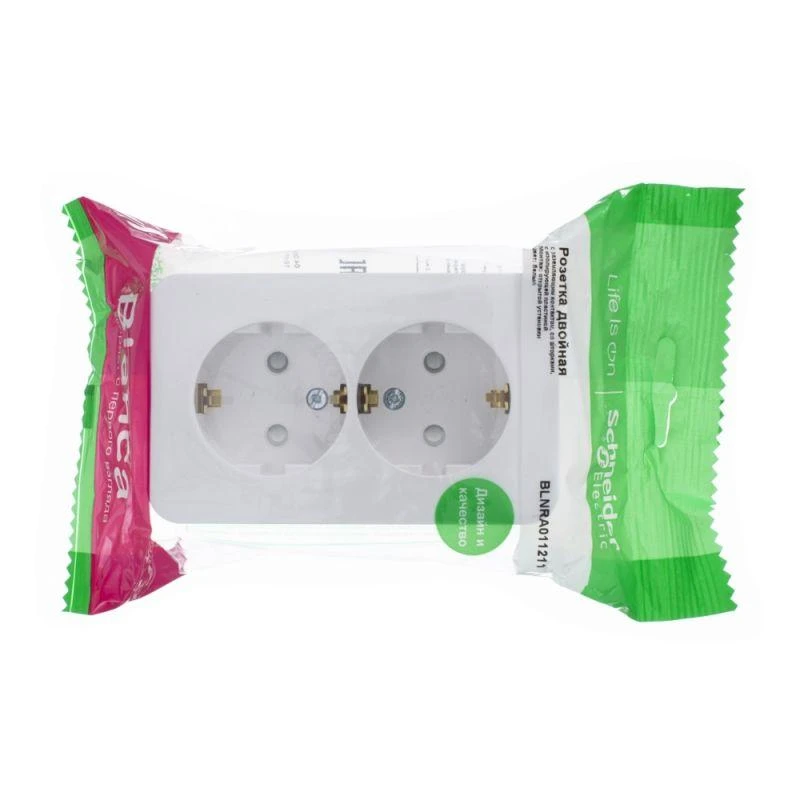 BLNRA011211 Systeme Electric | Розетка 2-м ОП Blanca 16А IP20 250В с заземл. защ. шторки с изолир. пластиной бел. SE 