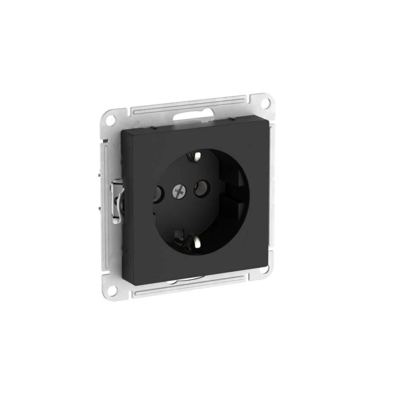 ATN001043S Systeme Electric | Розетка AtlasDesign 16А с заземл. быстрозажим. клем. механизм карбон SE 