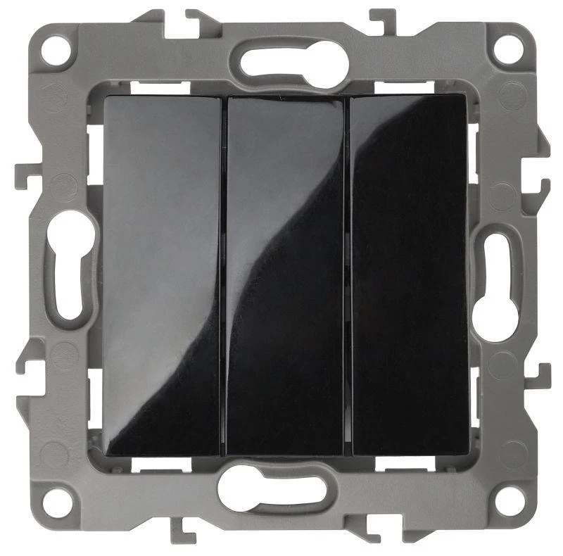 Б0014674 Эра | Выключатель 3-кл. СП 12 12-1107-06 10А IP20 250В 10AX механизм черн.  