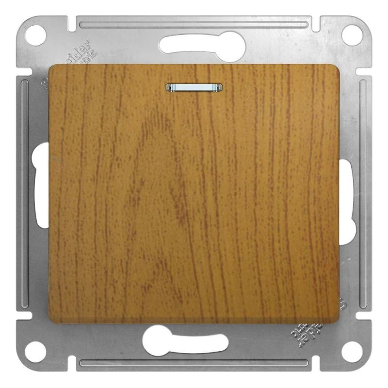 GSL000513 Systeme Electric | Выключатель 1-кл. СП Glossa 10А IP20 (сх. 1а) 10AX с подсветкой механизм дерево дуб SE 