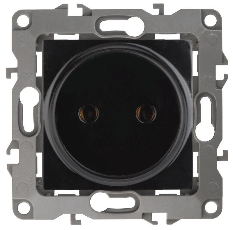 Б0018259 Эра | Розетка 1-м СП 12 12-2105-06 16А IP20 16AX 250В 2P механизм черн.  