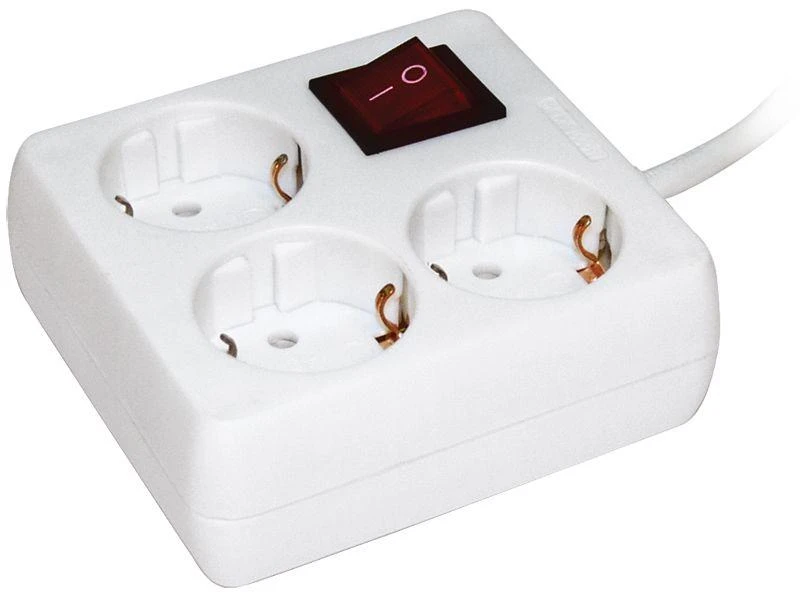 IEK  | Удлинитель 3х3м с заземл. 16А IP20 У-С03К 2P+PE 250В 3х1 с выкл.  WYP30-16-03-03-ZK-N