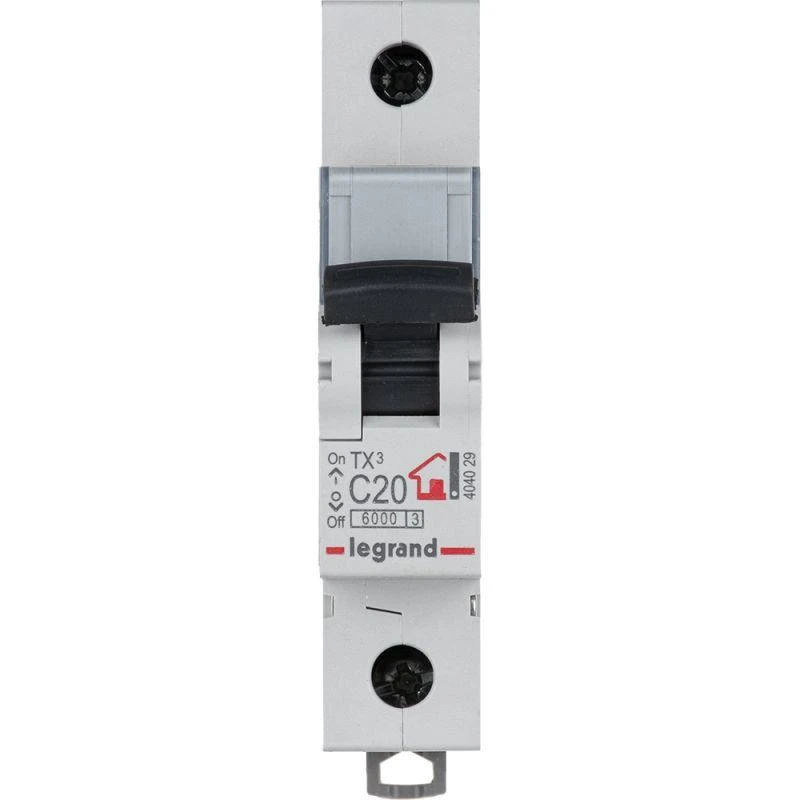 404029 Legrand | Выключатель автоматический модульный 1п C 20А 6кА TX3 6000 1мод. 230/400В Leg 