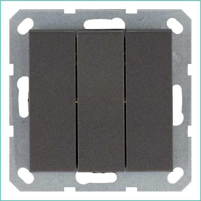 G3031Z Jasmart | Выключатель 3-кл. 10А IP20 механизм мокко  