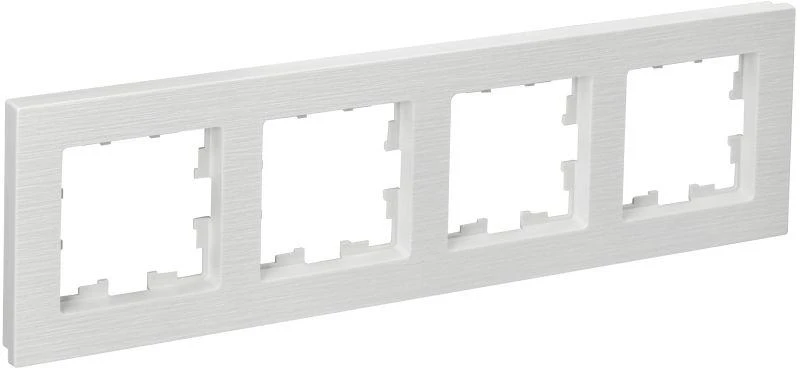 IEK  | Рамка 4-м BRITE РУ-4-Бр бел. рифленый  BR-M42-51-K01