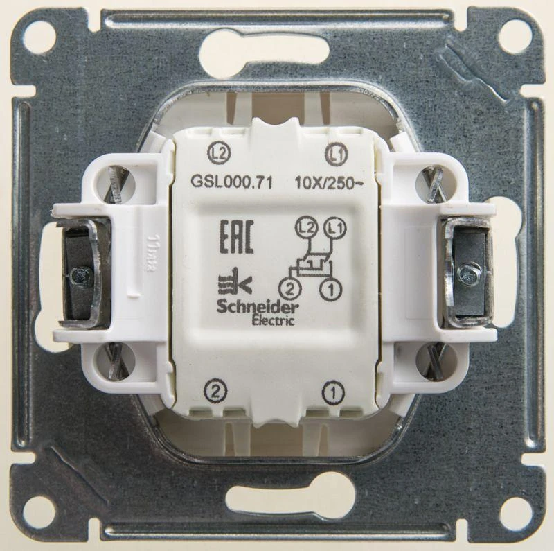 GSL000671 Systeme Electric | Переключатель перекрестный 1-кл. СП Glossa 10А IP20 (сх. 7) 10AX механизм перламутр. SE 