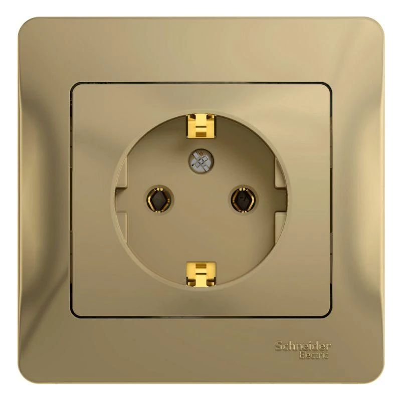 GSL000442 Systeme Electric | Розетка 1-м СП Glossa 16А IP20 с заземл. в сборе титан SE 