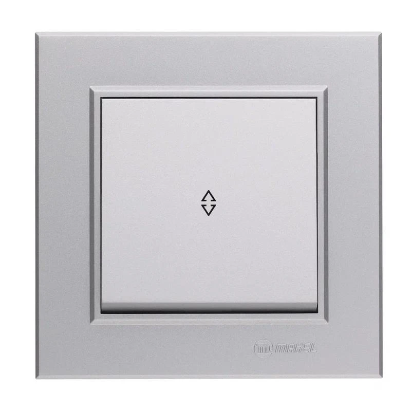 56065005 Makel | Переключатель проходной 1-кл. СП Karea 10А IP20 сереб.  