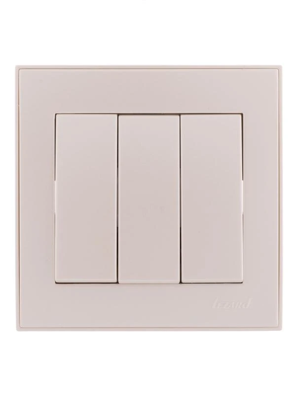 703-3030-109 LEZARD | Выключатель 3-кл. СП Rain 10А IP20 жемчуж./бел. метал.  