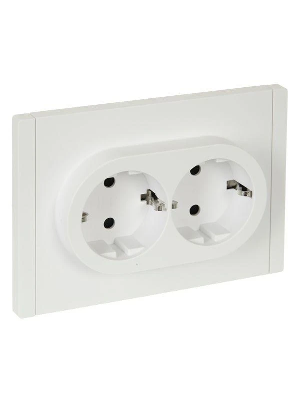 IEK  | Розетка 2-м СП FORTE&PIANO FP223 16А с заземл. защ. шторки безвинт. крепл. бел.  FP-R24-16-1-K01