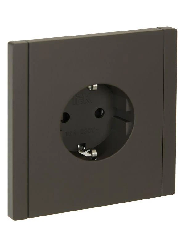 IEK  | Розетка СП FORTE&PIANO FP313 16А с заземл. защ. шторки безвинт. крепл. сер.  FP-R14-16-1-K03