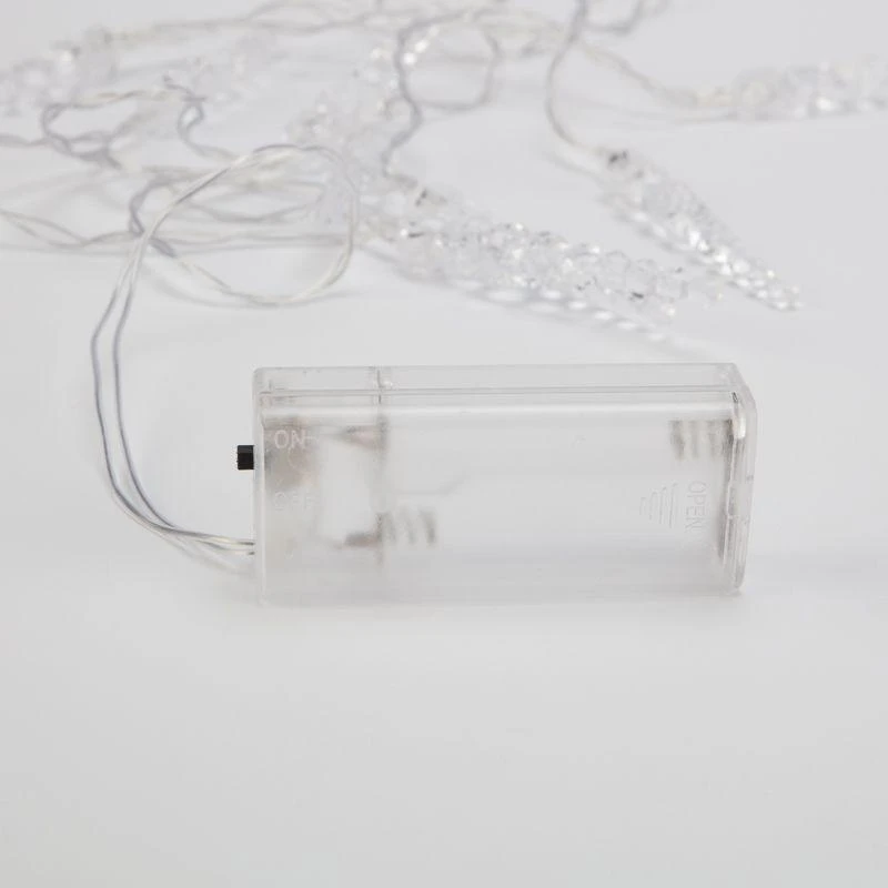 Гирлянда светодиодная &quot;Сосульки&quot; 1.5м 10LED бел. 0.1Вт IP20 провод ПВХ прозр. элементы питания 2хAA (не в компл.) Neon-Night 303-094