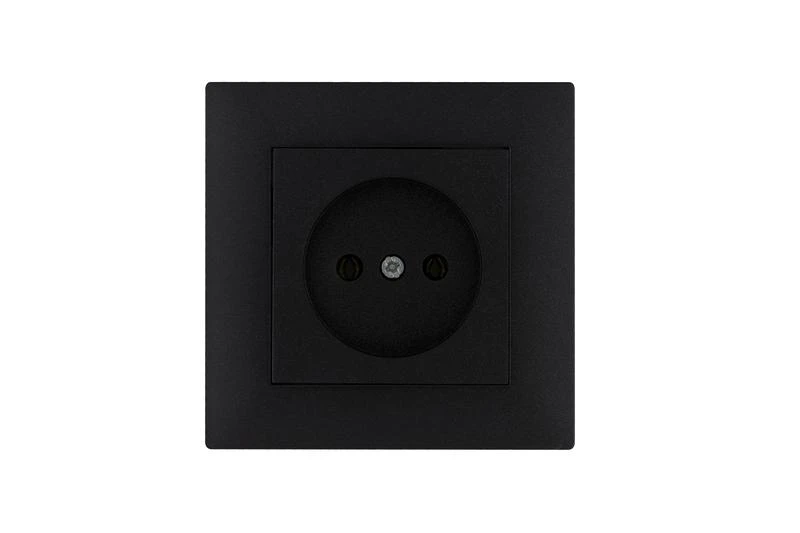 88054022 Makel | Розетка 1-м Karea RIZZ STAR без заземл. чер.  