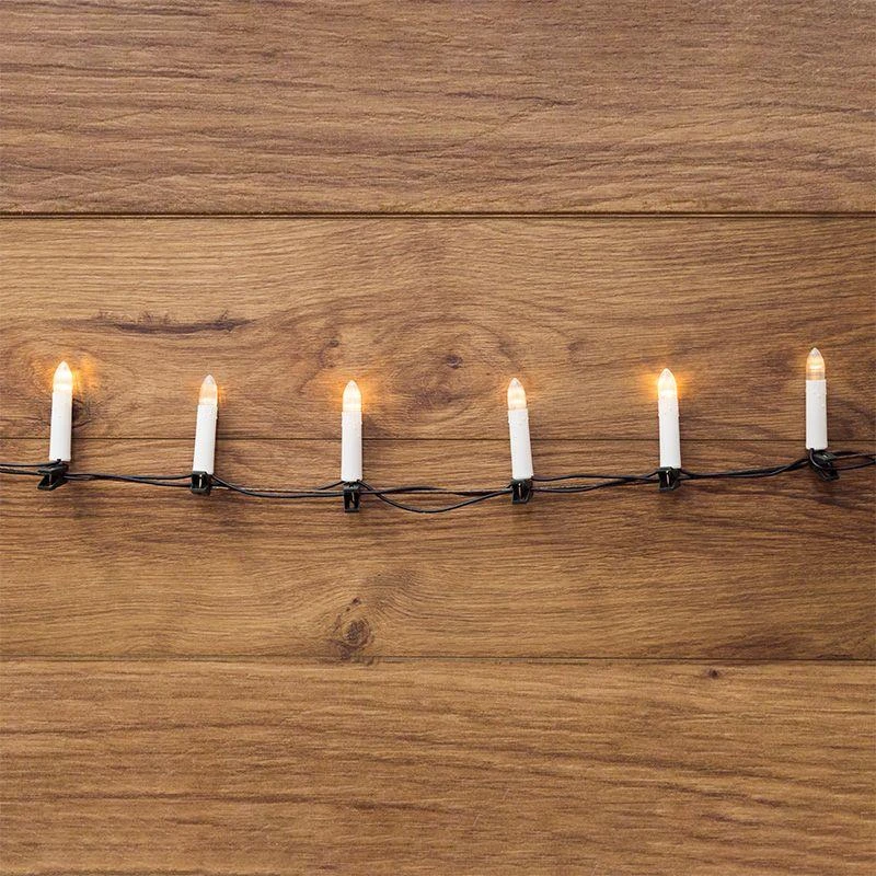 303-083 Neon-Night | Гирлянда светодиодная "Свечи" 4м 20LED тепл. бел. 2Вт IP20 провод ПВХ темн. зел.  