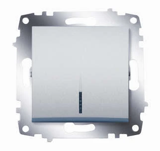 619-011000-201 ABB | Выключатель 1-кл. 1мод. СП Cosmo 10А IP20 с подсветкой механизм алюм.  