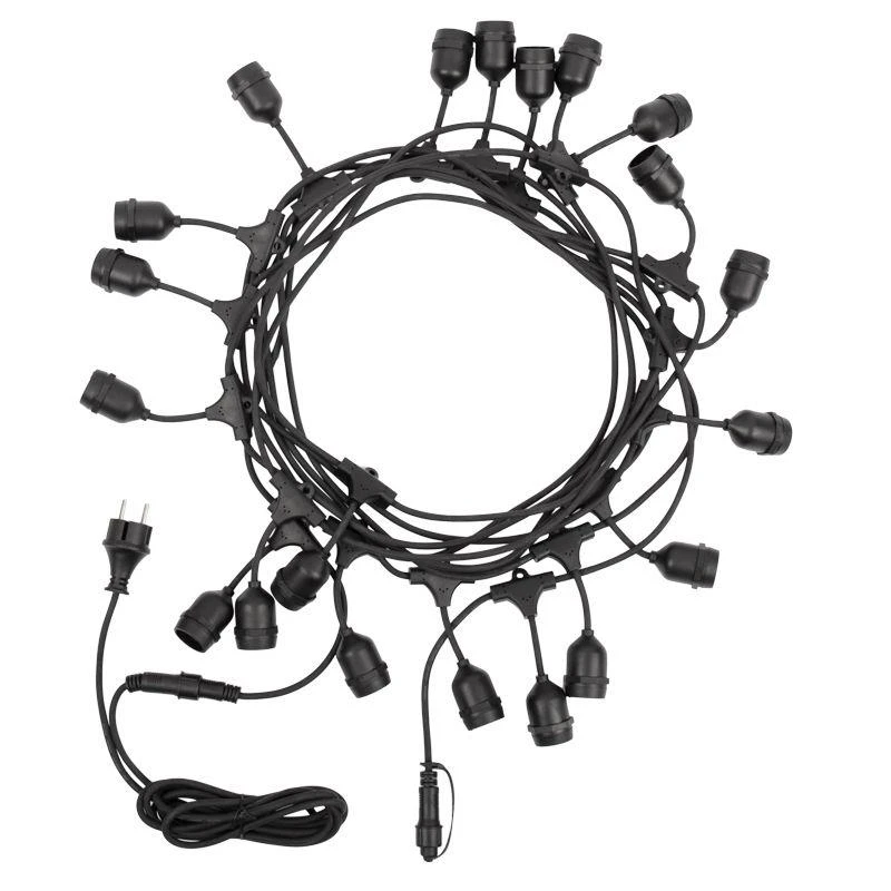 331-335 Neon-Night | Гирлянда "Белт Лайт" 10м шаг 50см 20 подвесных патронов 25Вт IP44 провод каучук черн.  