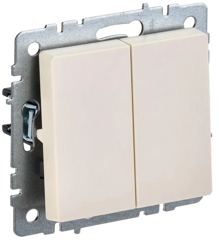 Выключатель 2-кл. СП BRITE ВС10-2-0-БрКр 10А механизм беж. IEK BR-V20-0-10-K10