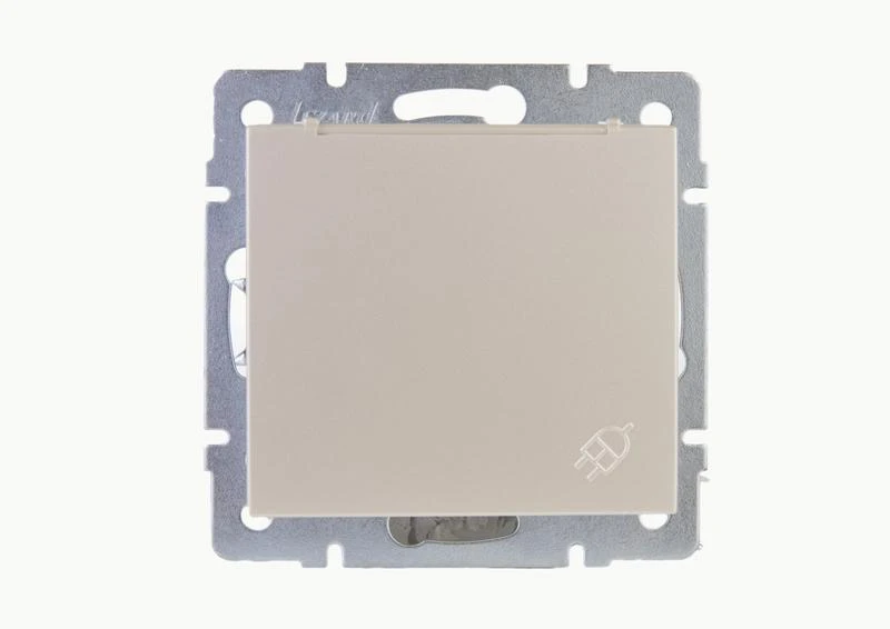 703-3088-123 LEZARD | Розетка 1-м СП Rain 16А IP20 с заземл. с крышкой керамика механизм жемчуж./бел. перламутр.  