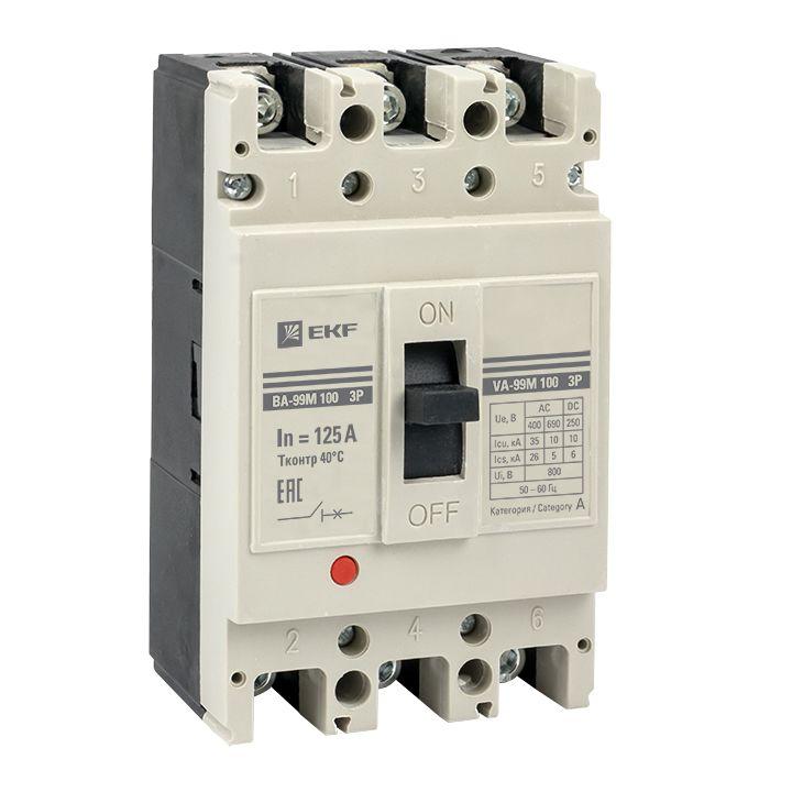 mccb99-100-125m EKF | Выключатель автоматический 3п 100/125А 35кА ВА-99М PROxima  