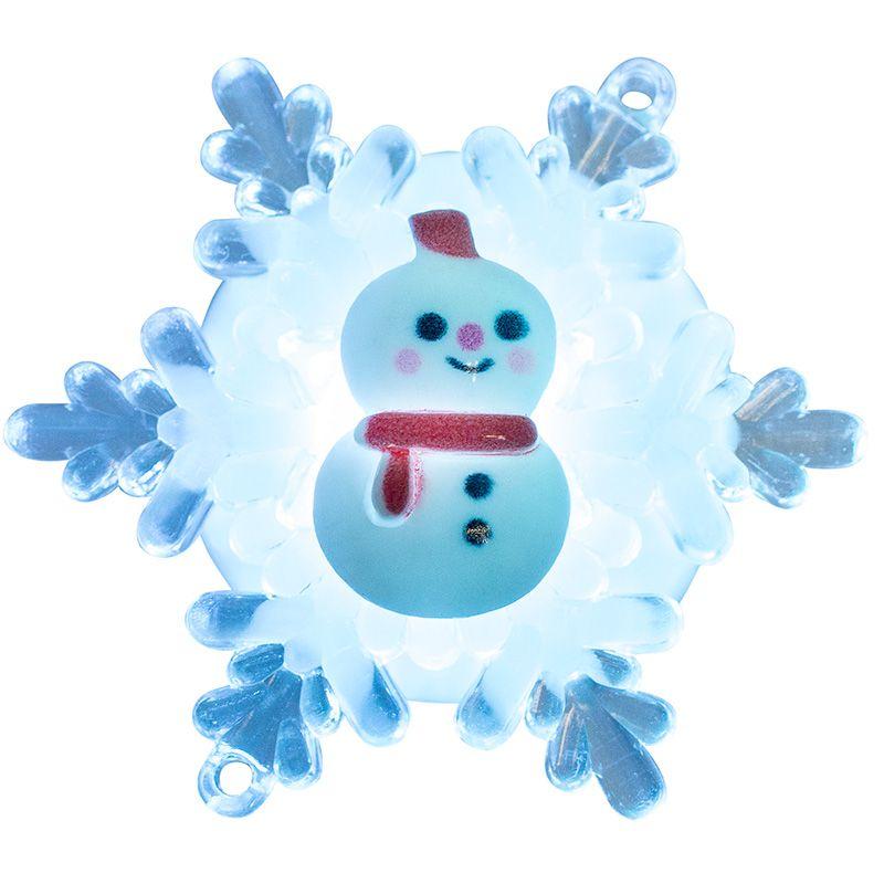 Фигура светодиодная &quot;Снеговик на снежинке&quot; 5.5х5.5см RGB Neon-Night 501-038