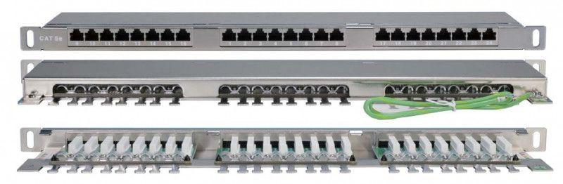 Патч-панель 19дюйм 0.5U кат.5E 24 порта RJ45 Dual IDC PPHD-19-24-8P8C-C5E-SH-110D высок. плотности Hyperline 244077