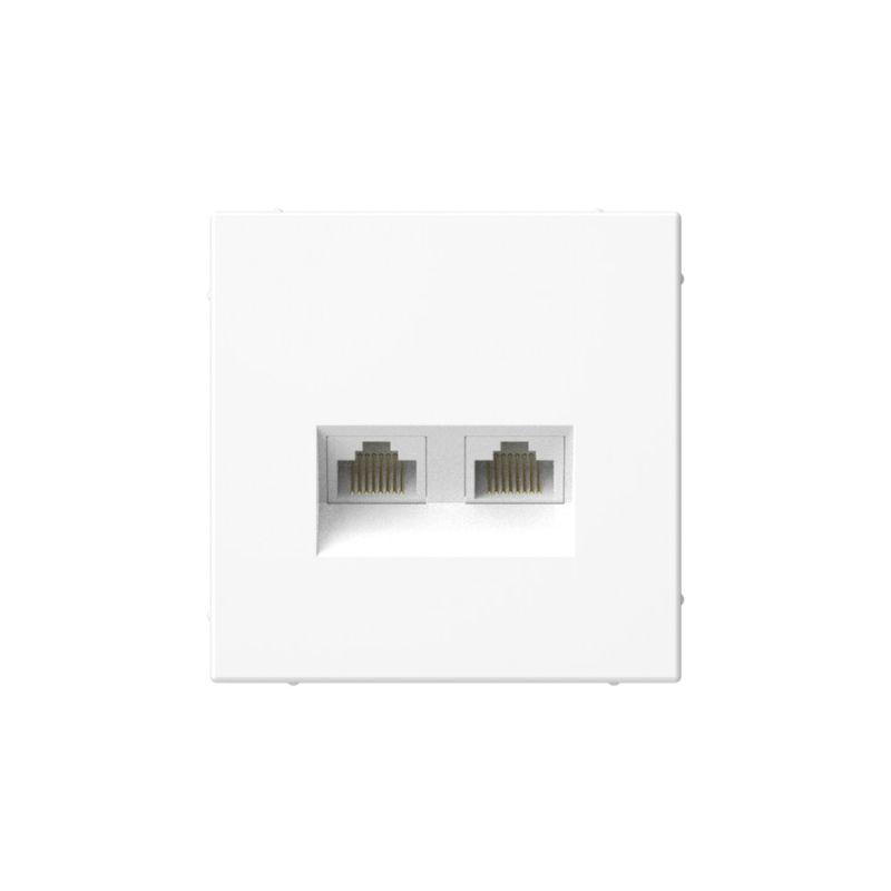 GAL000185 Systeme Electric | Розетка компьютерная 2-м ArtGallery RJ45 + RJ45 кат.5E механизм бел. SE 