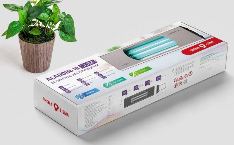 243001000 Лисма | Облучатель бактерицидный "ALADDIN-19 SLIM" с лампами ДБ10x2  