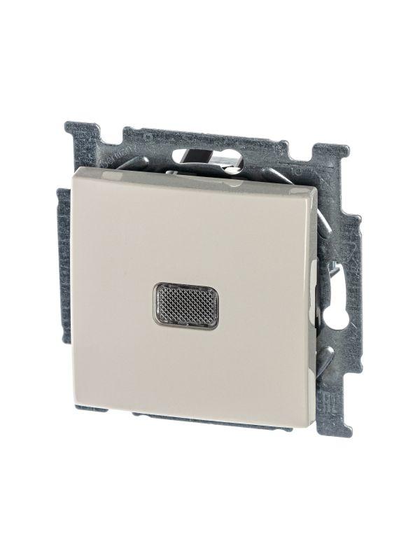 2CKA001012A2156 ABB | Выключатель 1-кл. 1п СП Basic 55 10А IP20 с клавишей с линзой подсветки с лампой механизм сл. кость  