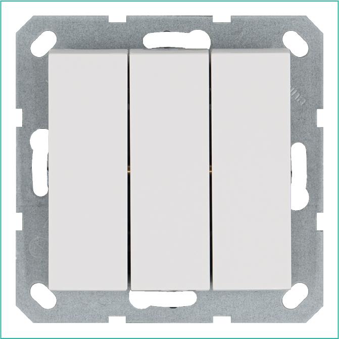 G3031W Jasmart | Выключатель 3-кл. 10А IP20 механизм бел. глянцевый  