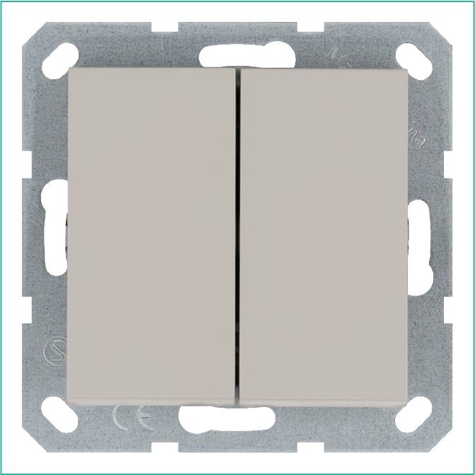 G3022T Jasmart | Переключатель проходной 2-кл. 10А IP20 механизм тауп  
