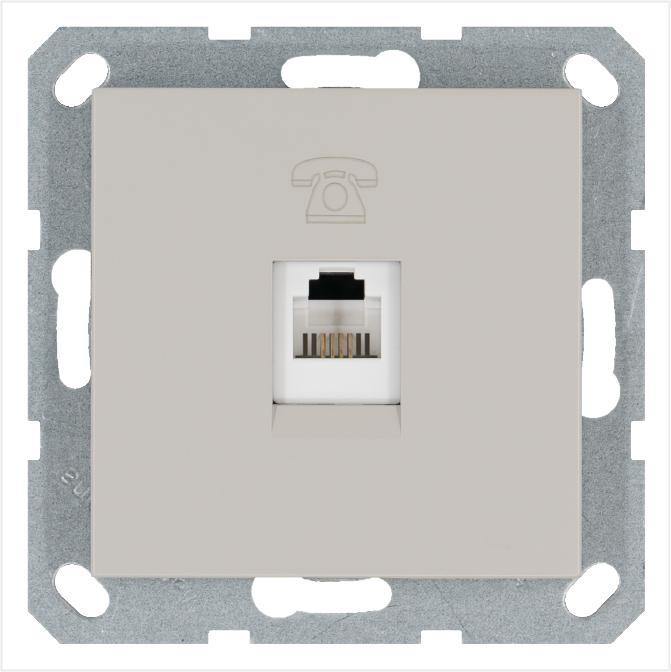 G6101T Jasmart | Розетка телефонная 1-м RJ11 механизм тауп 