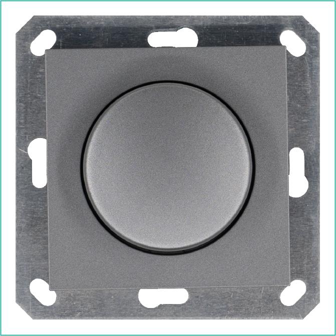 G4012S Jasmart | Светорегулятор поворотно-нажимной (диммер) LED 30-400Вт 1gang 2way механизм алюм.  