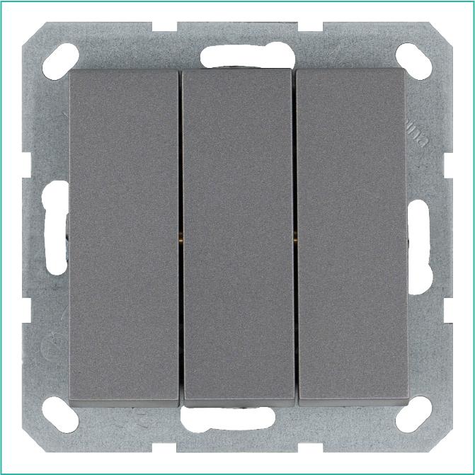 G3031S Jasmart | Выключатель 3-кл. 10А IP20 механизм алюм.  