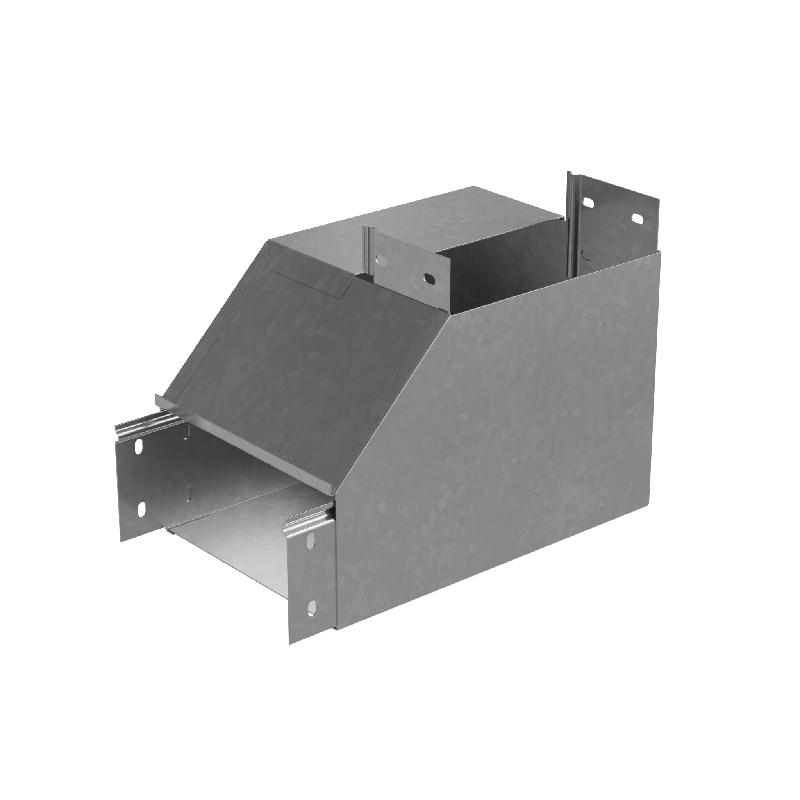 PL3830 КМ-Профиль | Угол для лотка вертикальный внутренний правый с разворотом трассы на 90град. 300х80 сталь 1мм "ПЛЮС" NLPDplus90-80-300-R КМ 