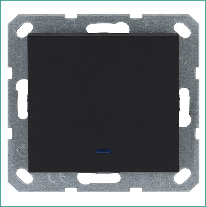 G3011NPB Jasmart | Выключатель 1-кл. 10А IP20 с подсветкой механизм черн. матовый soft touch  