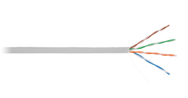 Кабель U/UTP кат.5E (класс D) 4 пары 100МГц ОЖ BC чистая медь внутр. PVC нг(B) NETLAN EC-UU004-5E-PVC-GY