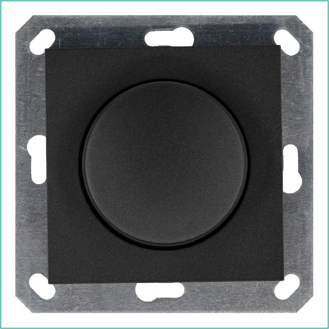 G4012B Jasmart | Светорегулятор поворотно-нажимной (диммер) LED 30-400Вт 1gang 2way механизм антрацит  