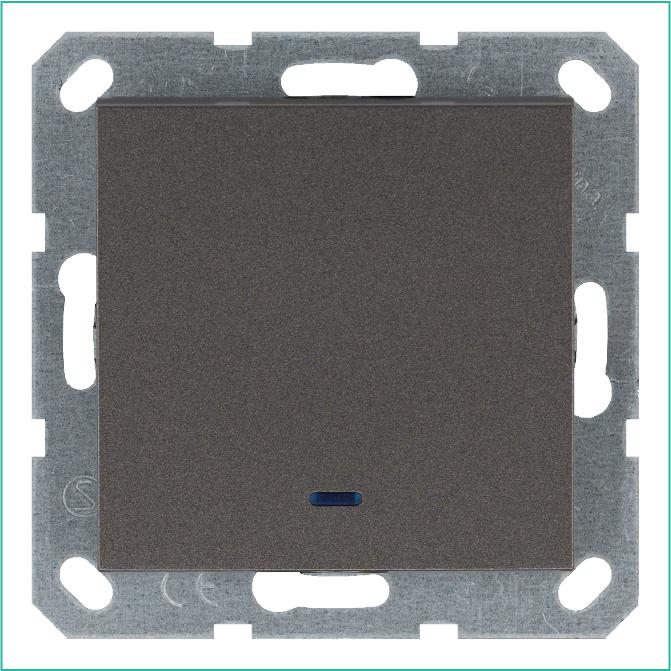 G3011NZ Jasmart | Выключатель 1-кл. 10А IP20 с подсветкой механизм мокко  