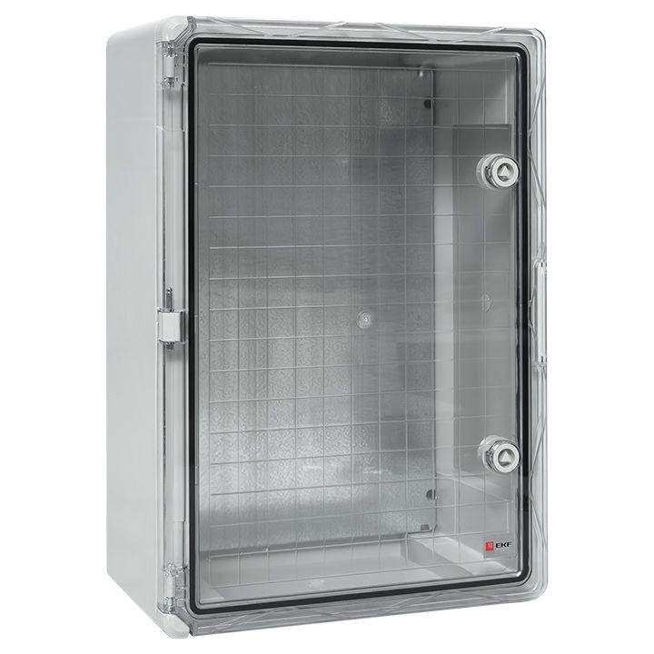 PBT65MP005 EKF | Бокс пластиковый с монтажной платой 500х350х190 IP65 прозр. дверь PROxima  