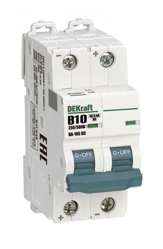13366DEK DEKraft | Выключатель автоматический модульный 2п B 10А 10кА ВА-105 DC  
