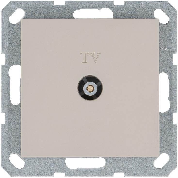 G6002T Jasmart | Розетка телевизионная проходная TV Ф9.5мм механизм тауп  