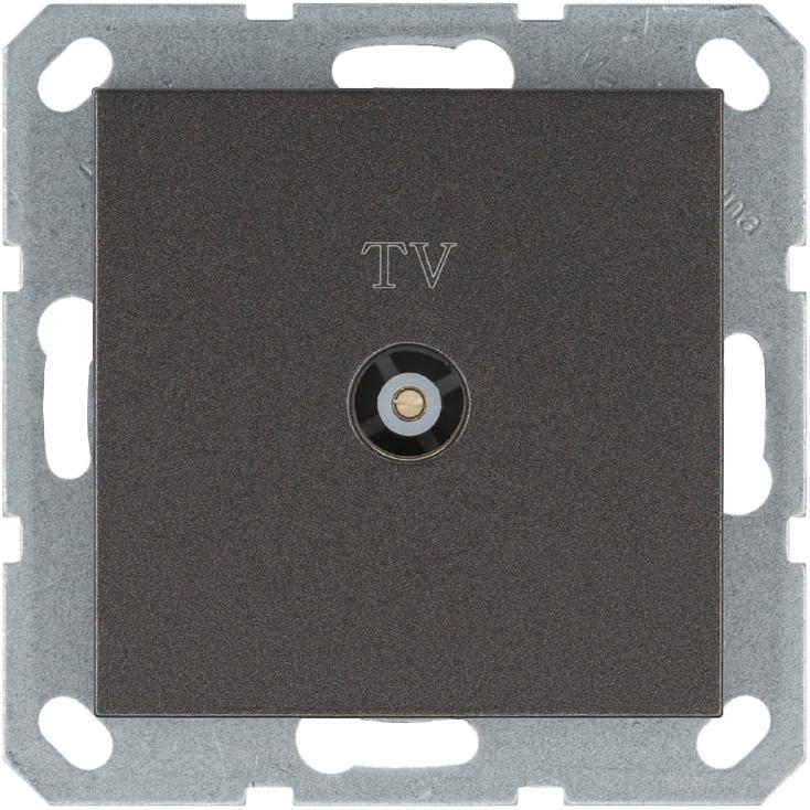 G6002Z Jasmart | Розетка телевизионная проходная TV Ф9.5мм механизм мокко  