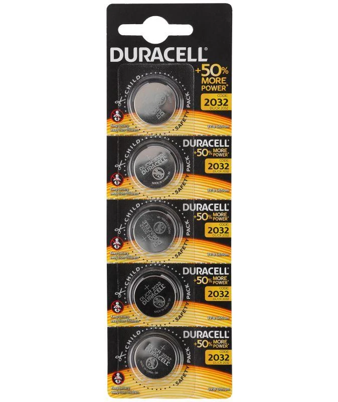 Элемент питания CR2032 5х1 (блист. 20шт) Duracell Б0035495