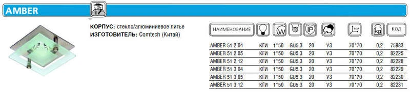 Светильник AMBER 51 3 04 Комтех CH917005