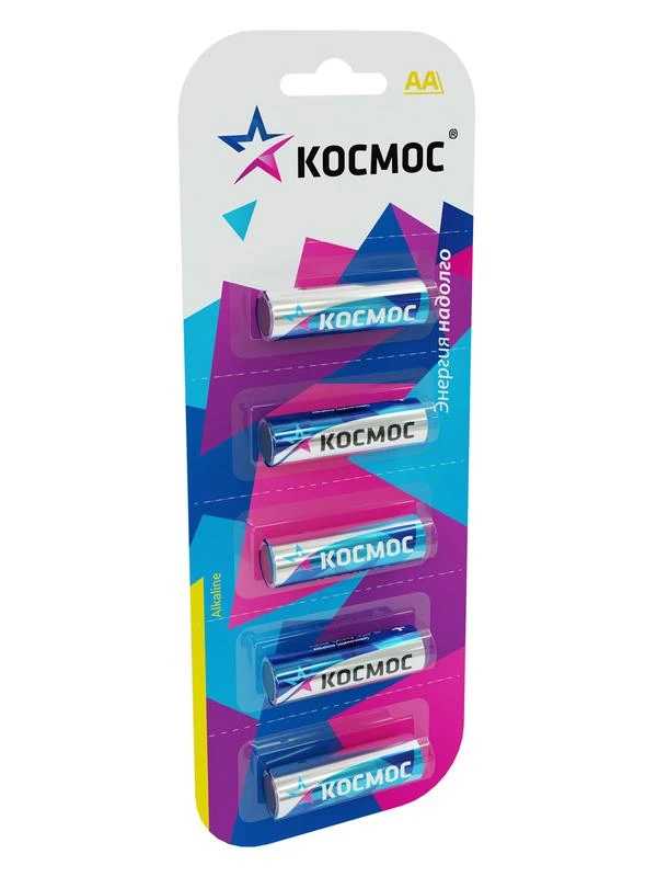 Элемент питания алкалиновый AA/LR6 BP-5 (блист.5шт) КОСМОС KOCLR65BL