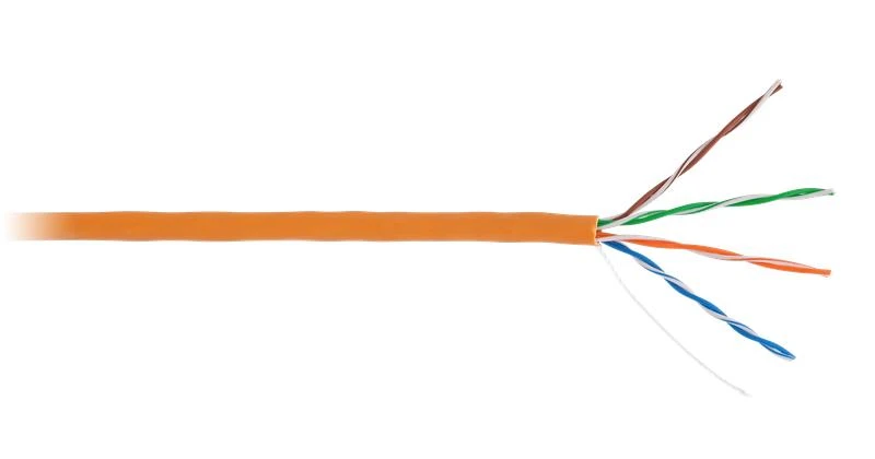Кабель U/UTP кат.5E (класс D) 4 пары 100МГц ОЖ BC чистая медь внутр. LSZH нг(B)-HF оранж. (уп.305м) NETLAN EC-UU004-5E-LSZH-OR