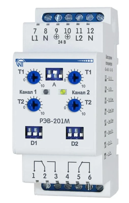 Реле времени РЭВ 201М 4 AC/DC время задержки программир. НовАтек-Электро 3425601201