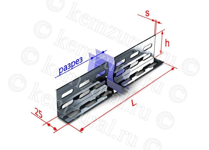 Разделитель для лотка H=50мм L2000 сталь 0.8мм УТ1.5 КЭМЗ 123 000522 14